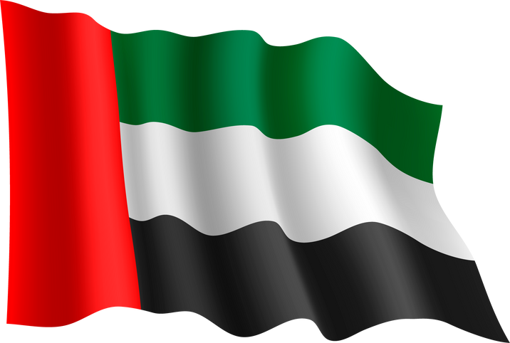 Waving flag of United Arab Emirates